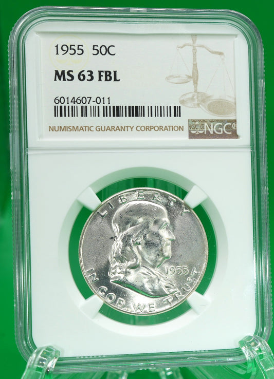 1955 Franklin Half MS 63 FBL NGC (185)