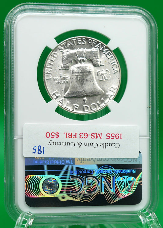 1955 Franklin Half MS 63 FBL NGC (185)