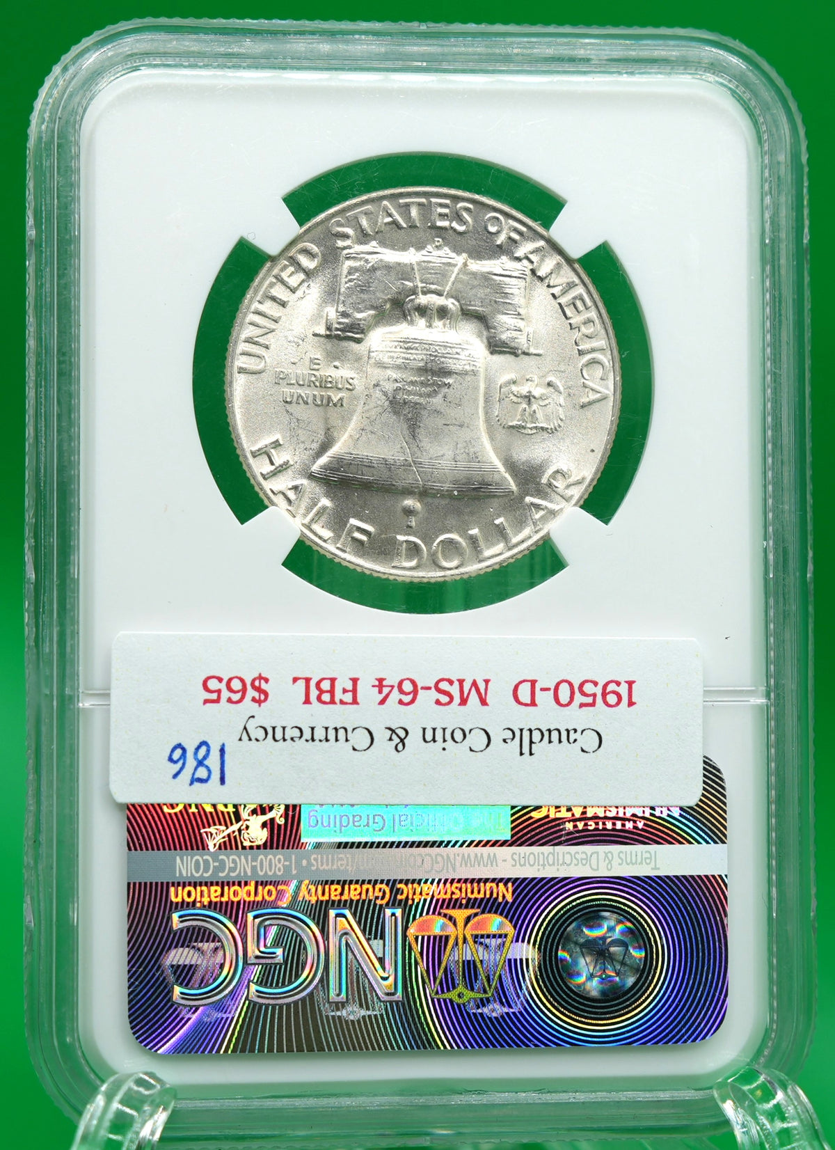 1950-D Franklin Half MS 64 FBL NGC (186)