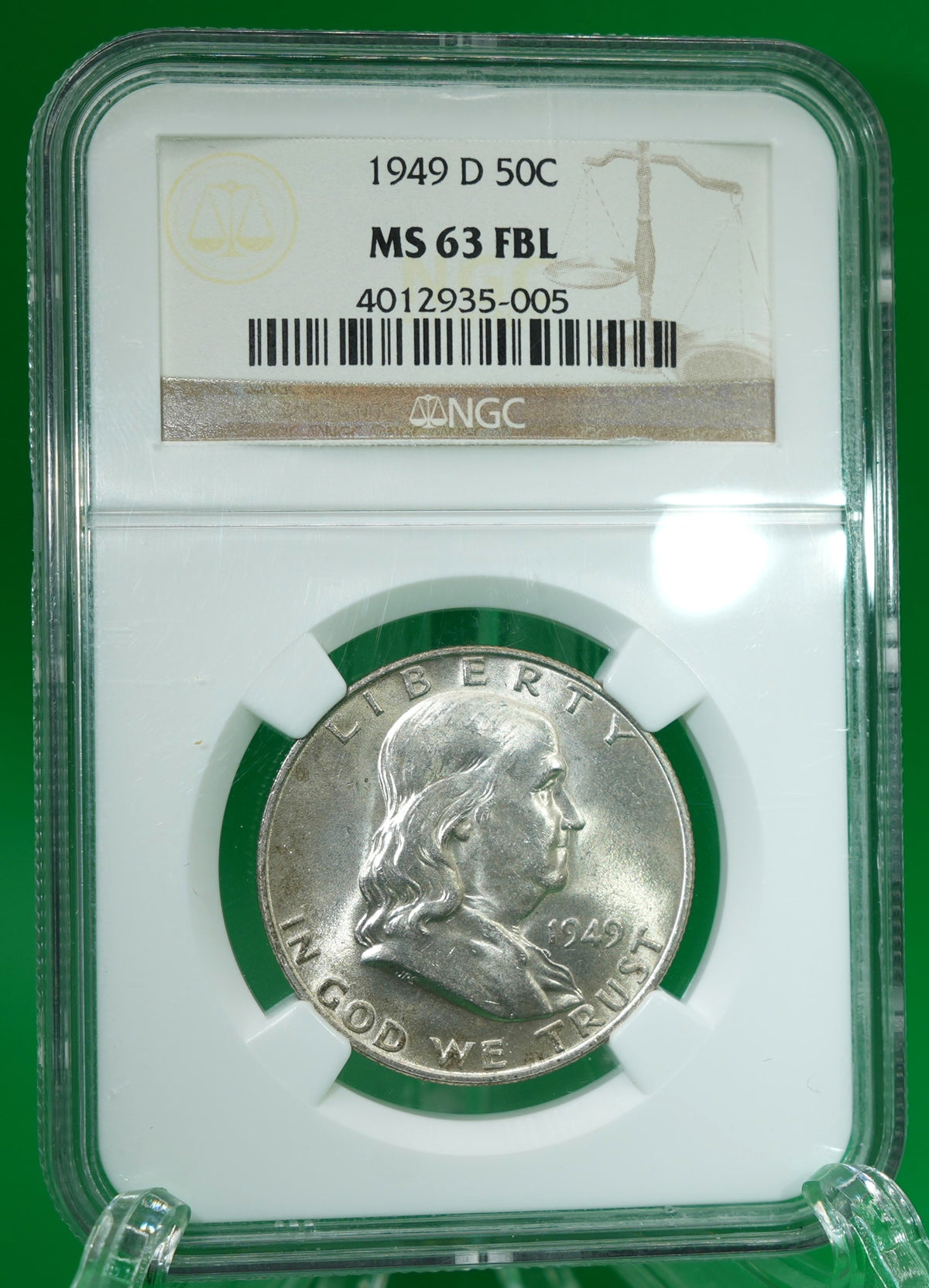 1949-D Franklin Half MS 63 FBL NGC (189)
