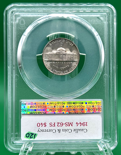 1944-D Jefferson Nickel MS 62 FS PCGS (120)