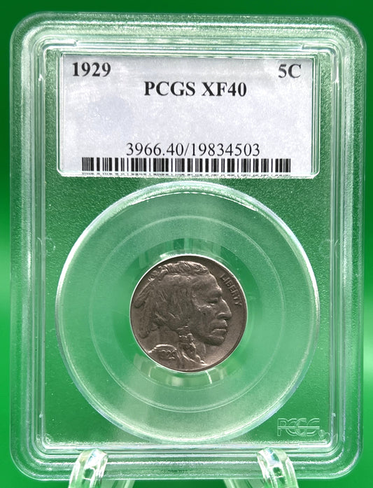 1929 Buffalo Nickel XF 40 PCGS (121)